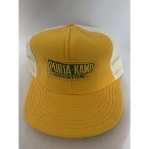 Porta-Kamp Houston Patch Trucker Mesh Snapback Vintage Ball Cap Made In USA
